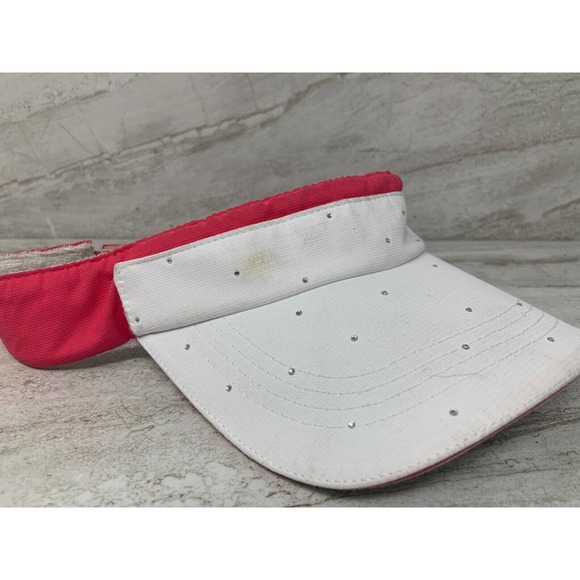 IZOD Pink and White With Bling Tennis/Golf/Exercise Visor Hat Pickleball - Picture 6 of 6